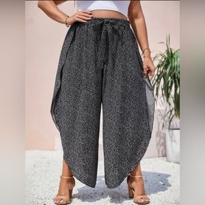 SHEIN | Tie-Front Wide Leg Pants